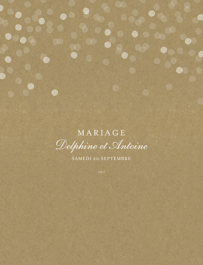 Faire-part de mariage Polka portrait kraft finition Faire-part de mariage Polka portrait kraft finition