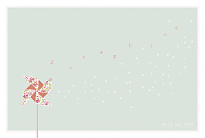 Faire-part de naissance Moulin à vent (4 pages) vert pâle Faire-part de naissance Moulin à vent (4 pages) vert pâle
