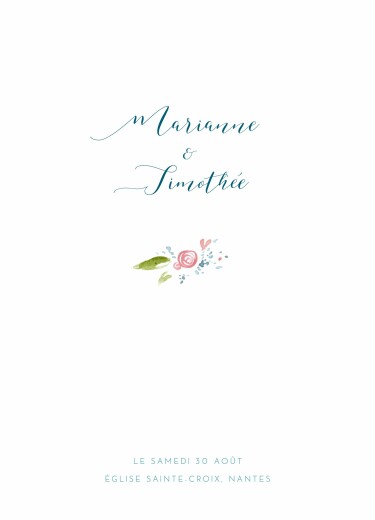 Couverture livret de messe mariage Journée de printemps blanc - Page 1 Couverture livret de messe mariage Journée de printemps blanc - Page 1