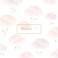 Carte de remerciement Petite brume rose