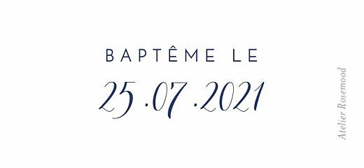 Etiquette perforée baptême Son prénom bleu nuit - Verso Etiquette perforée baptême Son prénom bleu nuit - Verso