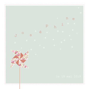 Faire-part de naissance Petit moulin à vent (triptyque) vert pâle Faire-part de naissance Petit moulin à vent (triptyque) vert pâle
