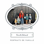 Carte de voeux Portraits de famille bleu page 1