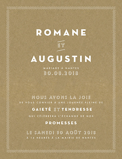 Faire-part de mariage La déclaration kraft Faire-part de mariage La déclaration kraft