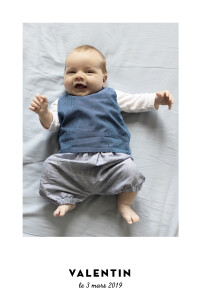 Faire-part de naissance Dandy chic 1 photo (dorure) blanc Faire-part de naissance Dandy chic 1 photo (dorure) blanc