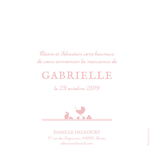 Faire-part de naissance Jeux d'enfant rose Faire-part de naissance Jeux d'enfant rose