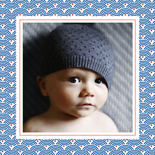Carte de remerciement Merci pattern photo rouge bleu Carte de remerciement Merci pattern photo rouge bleu