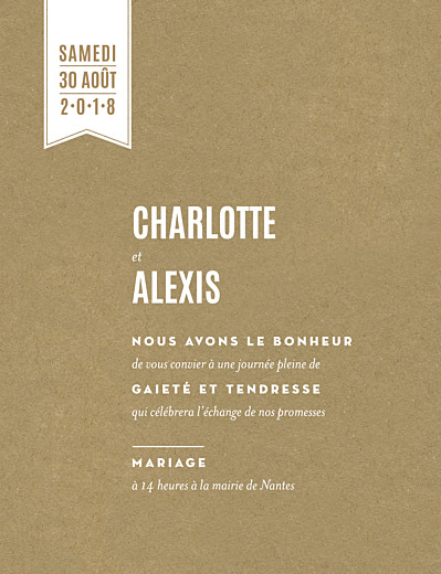 Faire-part de mariage L'annonce kraft & bleu-violet Faire-part de mariage L'annonce kraft & bleu-violet