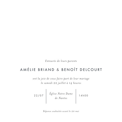 Faire-part de mariage Lettres d'amour (dorure) blanc Faire-part de mariage Lettres d'amour (dorure) blanc