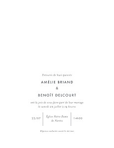 Faire-part de mariage Lettres d'amour portrait dorure blanc Faire-part de mariage Lettres d'amour portrait dorure blanc