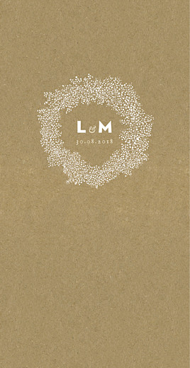 Menu de mariage Gypsophile kraft - Recto Menu de mariage Gypsophile kraft - Recto