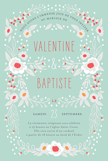 Faire-part de mariage Eden vert Faire-part de mariage Eden vert