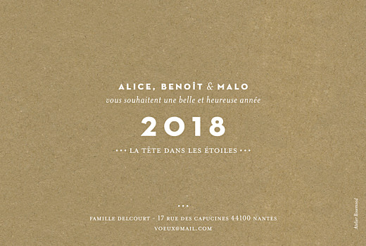 Carte de voeux Trésor (dorure) kraft Carte de voeux Trésor (dorure) kraft
