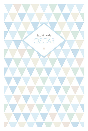 Menu de baptême Triangles bleu Menu de baptême Triangles bleu
