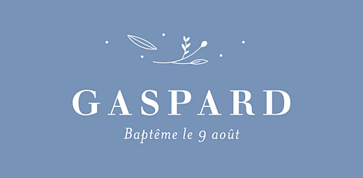 Marque-place Baptême Élégant feuillage bleu - Page 4 Marque-place Baptême Élégant feuillage bleu - Page 4