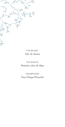 Menu de mariage Reflets dans l'eau vert Menu de mariage Reflets dans l'eau vert