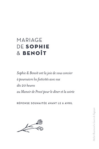 Carton d'invitation mariage Laure de sagazan (dorure) blanc Carton d'invitation mariage Laure de sagazan (dorure) blanc