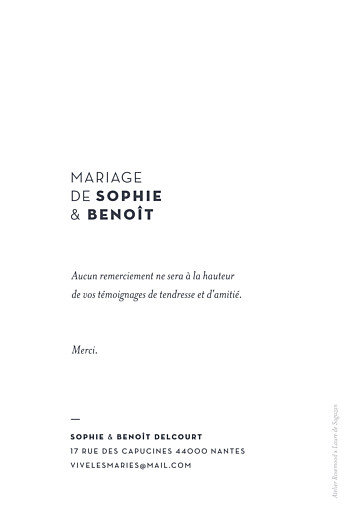 Carte de remerciement mariage Laure de sagazan (dorure) blanc Carte de remerciement mariage Laure de sagazan (dorure) blanc