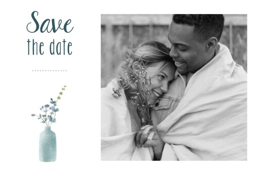 Save the Date Bouquet sauvage bleu - Recto Save the Date Bouquet sauvage bleu - Recto