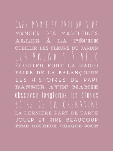 Affiche Bonne fête mamie rose - Vue 2 Affiche Bonne fête mamie rose - Vue 2