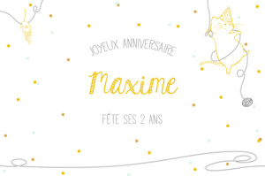 Carte d'anniversaire Chat perché jaune Carte d'anniversaire Chat perché jaune