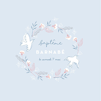 Faire-part de baptême allégresse bleu Faire-part de baptême allégresse bleu
