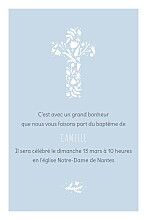 Faire-part de baptême Croix des champs bleu Faire-part de baptême Croix des champs bleu