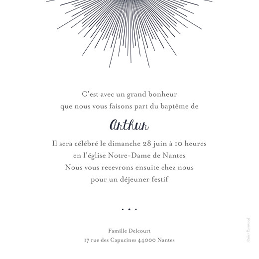 Faire-part de baptême Lumière (dorure) bleu nuit - Page 2 Faire-part de baptême Lumière (dorure) bleu nuit - Page 2