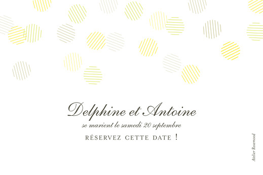 Save the Date Polka (dorure) blanc - Verso Save the Date Polka (dorure) blanc - Verso