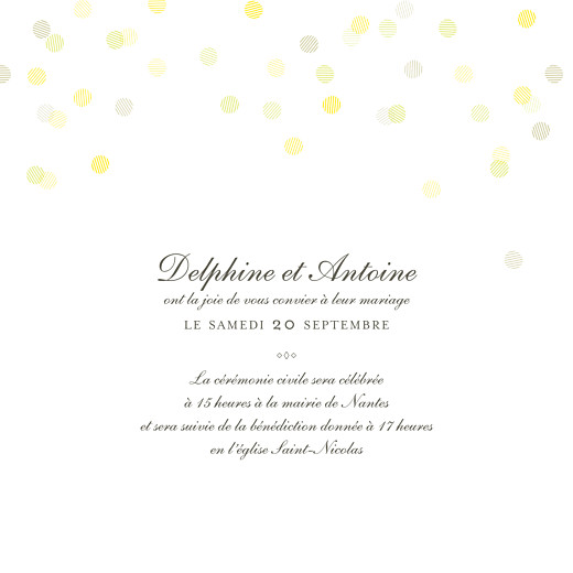 Faire-part de mariage Polka (dorure) blanc - Page 3 Faire-part de mariage Polka (dorure) blanc - Page 3