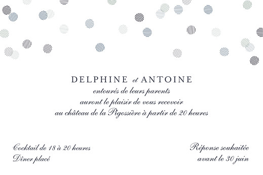 Carton d'invitation mariage Polka (dorure) canard - Page 2 Carton d'invitation mariage Polka (dorure) canard - Page 2