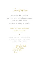 Carton d'invitation mariage Délicatesse jaune