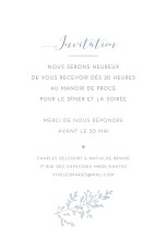 Carton d'invitation mariage Délicatesse bleu
