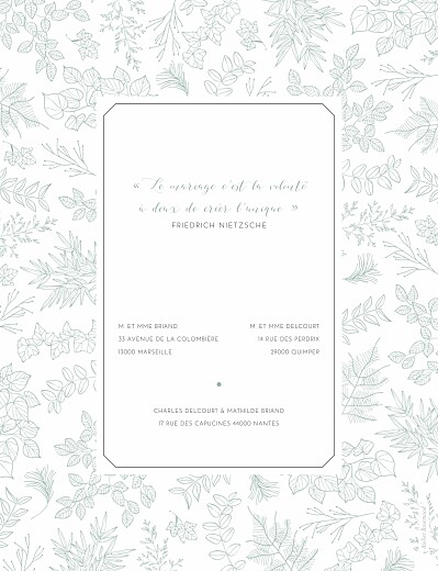 Faire-part de mariage Délicatesse (portrait) vert - Page 2 Faire-part de mariage Délicatesse (portrait) vert - Page 2