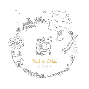 Faire-part de naissance Promesse au jardin jumeaux blanc Faire-part de naissance Promesse au jardin jumeaux blanc