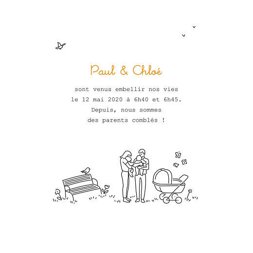 Faire-part de naissance Promesse au jardin jumeaux blanc - Page 3 Faire-part de naissance Promesse au jardin jumeaux blanc - Page 3