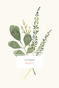 Carte de remerciement mariage Fleurs aquarelle crème Carte de remerciement mariage Fleurs aquarelle crème