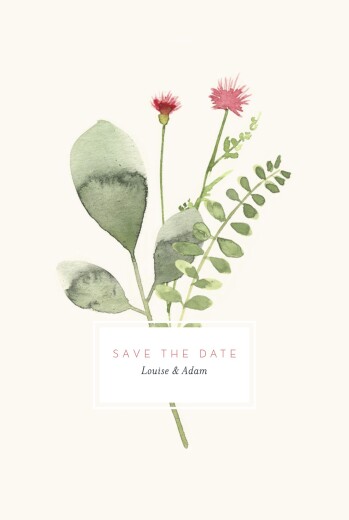 Save the Date Fleurs aquarelle crème - Page 1