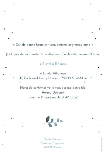Carte D Invitation Anniversaire Adulte Nuit D Ete Dorure