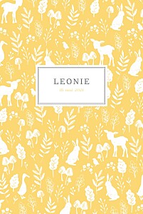 Faire-part de naissance Fable (portrait) jaune Faire-part de naissance Fable (portrait) jaune