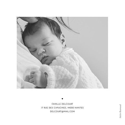 Faire-part de naissance Grand jour blanc - Verso Faire-part de naissance Grand jour blanc - Verso