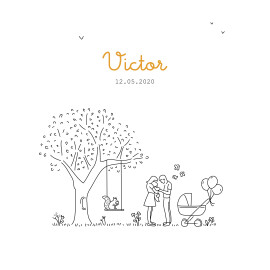 Faire-part de naissance Promesse (1 enfant) blanc