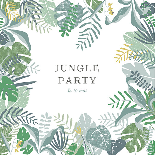 Carte d'invitation anniversaire adulte Jardin tropical vert - Recto