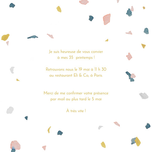 Carte d'invitation anniversaire adulte Granite rose & ocre - Page 3 Carte d'invitation anniversaire adulte Granite rose & ocre - Page 3