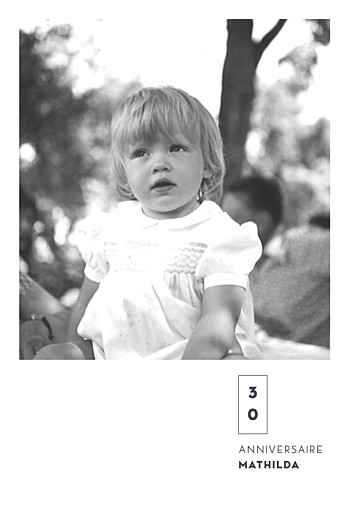 Carte d'invitation anniversaire adulte Laure de Sagazan (dorure) blanc - Recto Carte d'invitation anniversaire adulte Laure de Sagazan (dorure) blanc - Recto