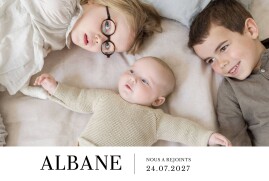 Faire-part de naissance Moderne photo paysage blanc