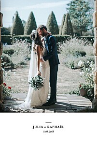 Carte de remerciement mariage Tout simplement portrait blanc Carte de remerciement mariage Tout simplement portrait blanc