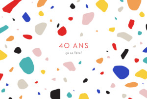 Carte d'invitation anniversaire adulte Terrazzo foncé Carte d'invitation anniversaire adulte Terrazzo foncé