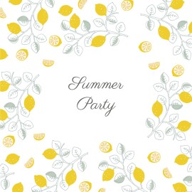 Carte d'invitation anniversaire adulte Citrons jaune