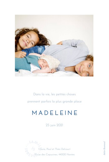 Faire-part de naissance Family is forever (portrait) beige - Verso Faire-part de naissance Family is forever (portrait) beige - Verso